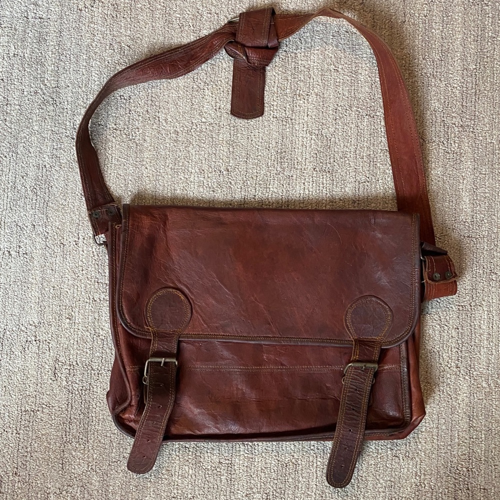Leather Book Satchel